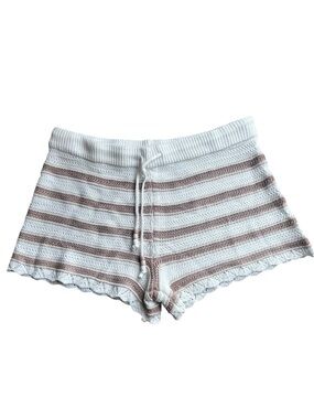 Madden NYC knit cloud dancer crochet beachy shorts Size XXXL